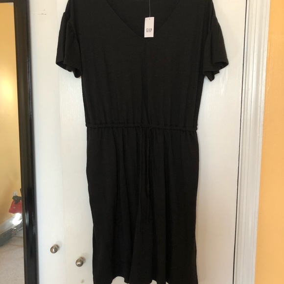 GAP Flutter Sleeve Tie-Front Dress in Modal-Cotton - Picture 3 of 4